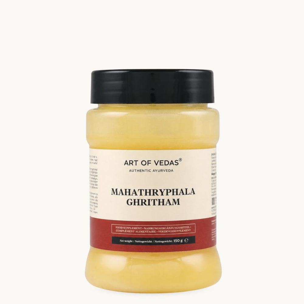 Art of Vedas Maha Triphala Ghritham, ghee ayurvédico clásico: Amla, Haritaki, leche de cabra. Tarro de 150 g