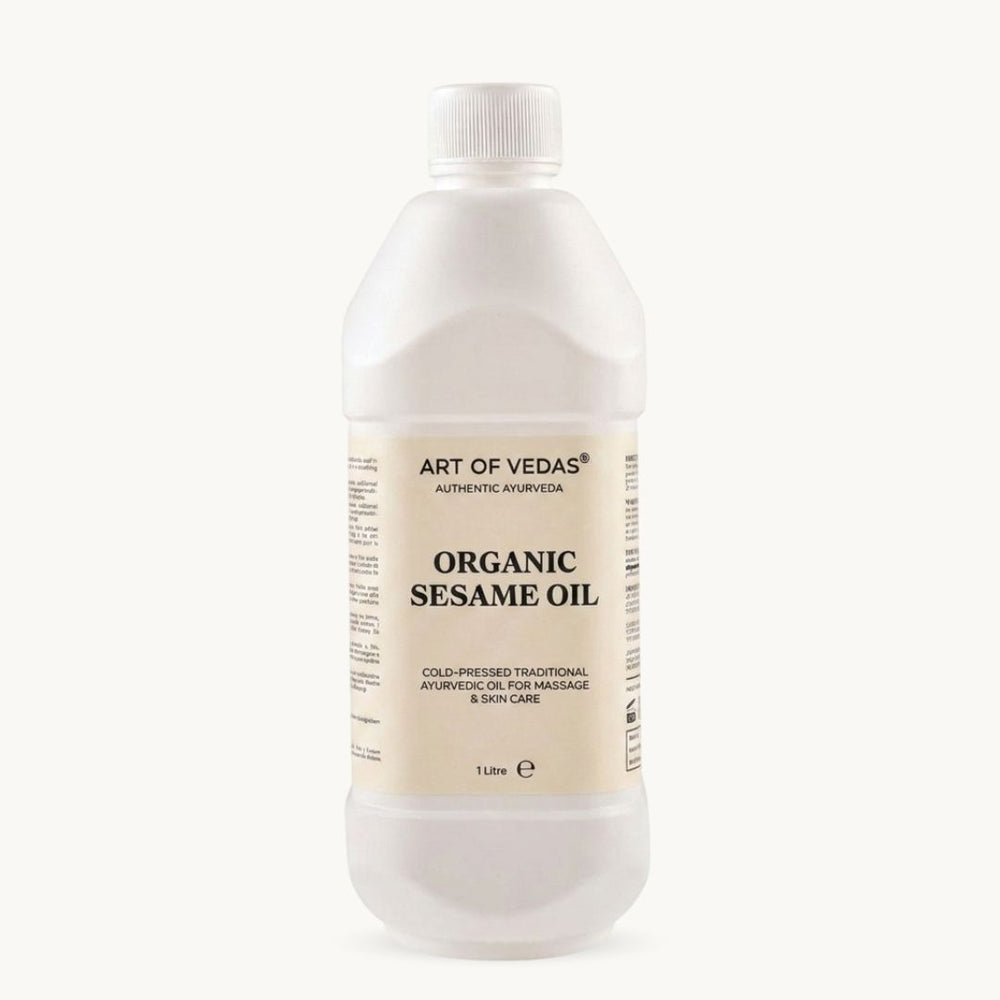 Art of Vedas, Aceite de Sésamo Orgánico, 1 Liter, preparacion ayurvedica clasica